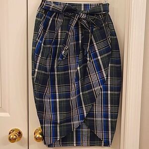 Gianni Bini Madras Tulip Skirt with Tie Size Extra Small XS